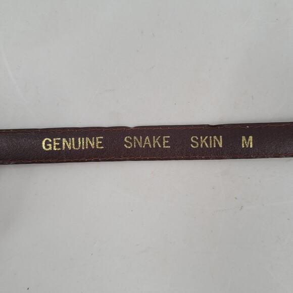 Vintage Snakeskin Skinny Belt 80s Preppy Chic Retro Minimalist Wardrobe Staple - Picture 4 of 5